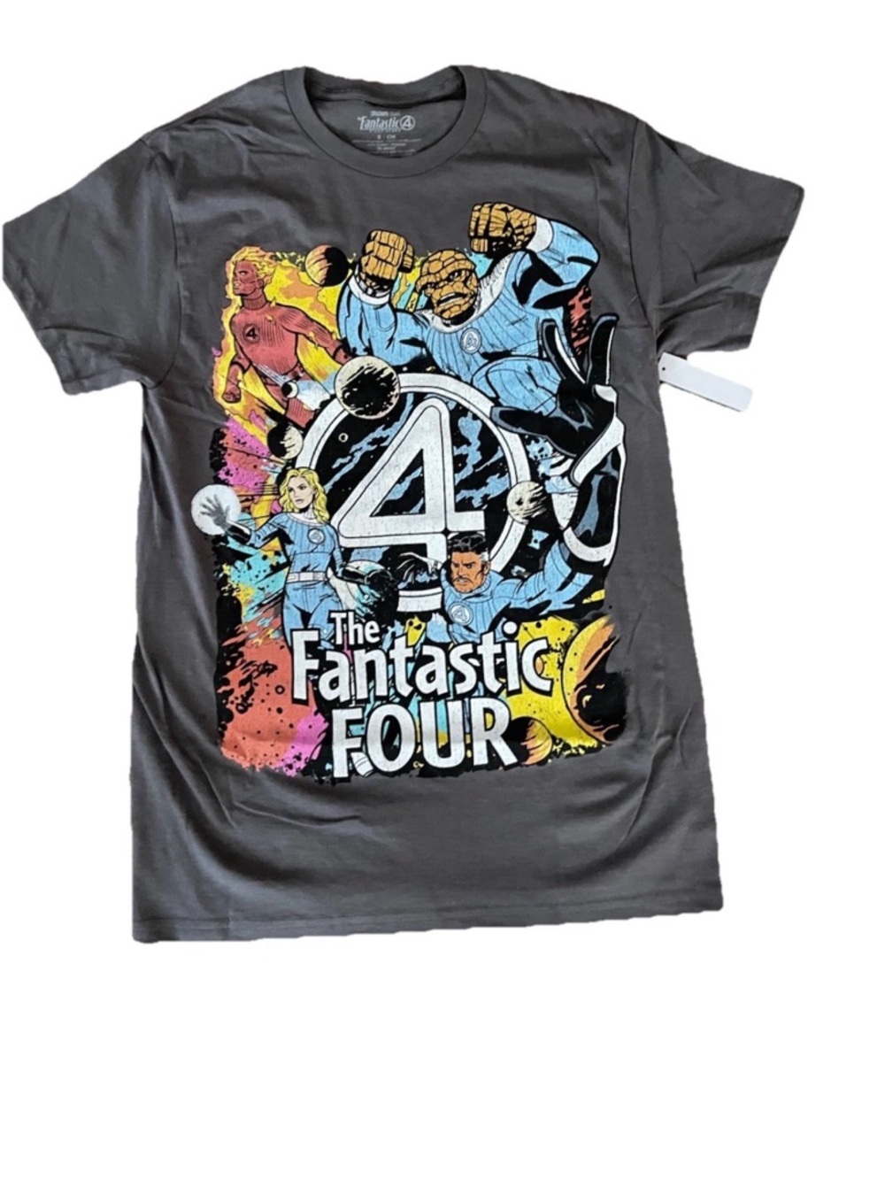 Fantastic Four Graphic Tee - Charcoal Comic Print